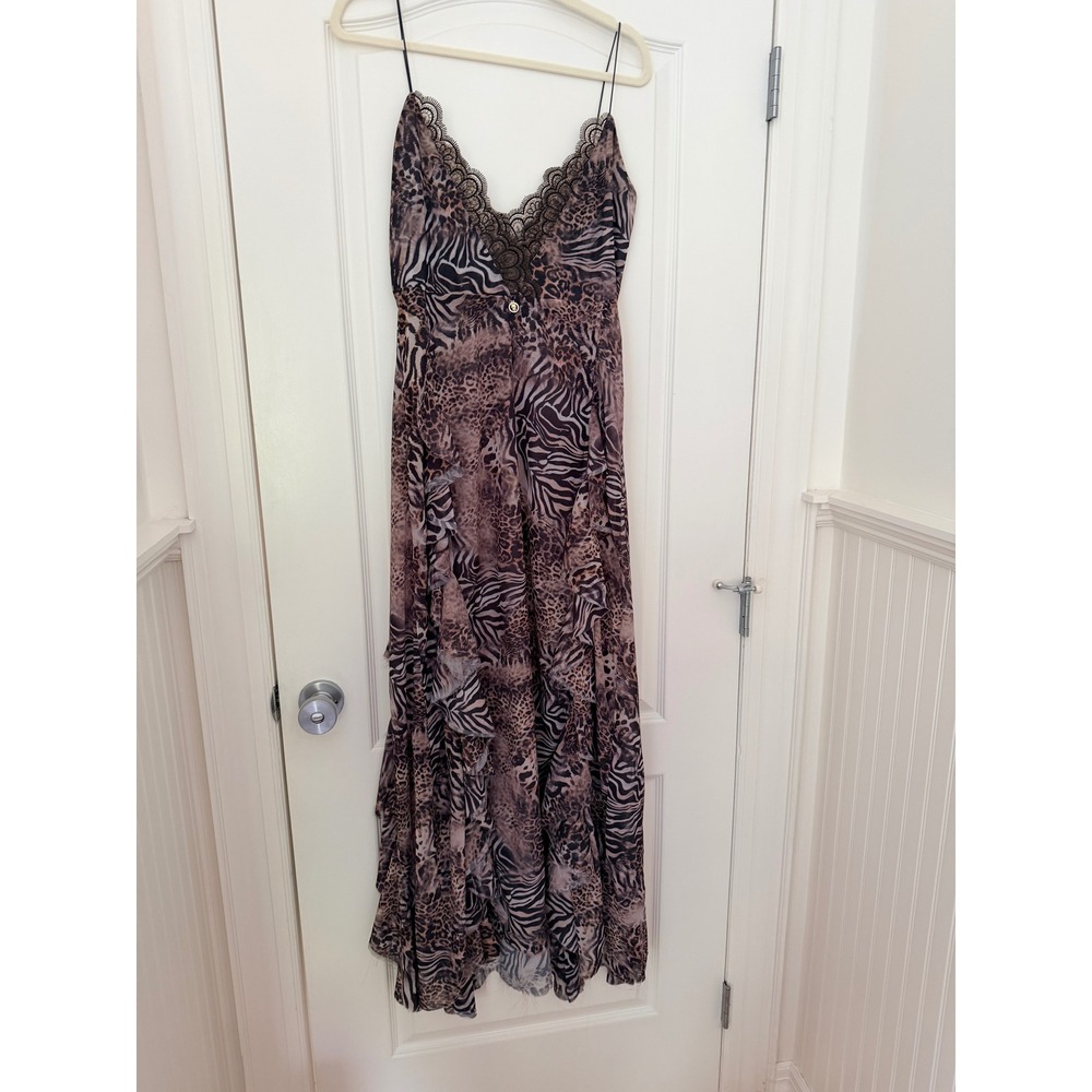 Bananhot Susan Dress Animal Print Lace Trim Maxi Revolve BANH-WD29 ML New - Picture 5 of 6